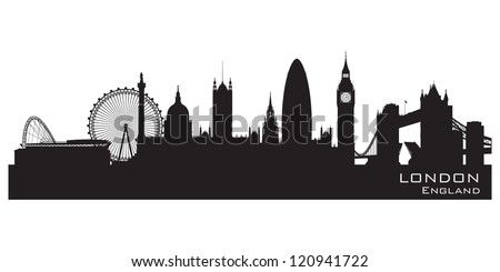 London, England Skyline. Detailed Silhouette. Vector Illustration ...