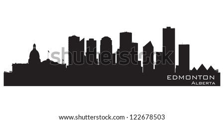 Edmonton, Canada skyline. Detailed silhouette. Vector illustration