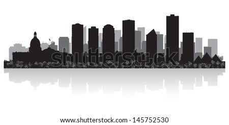 Edmonton Canada city skyline silhouette vector illustration