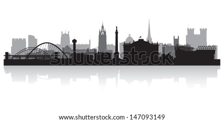 Newcastle city skyline silhouette vector illustration