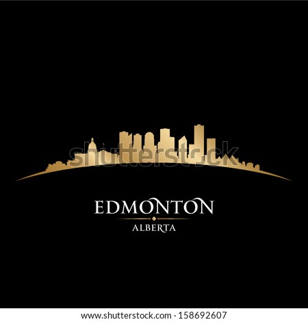 Edmonton Alberta Canada city skyline silhouette. Vector illustration