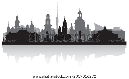 Dresden Germany city skyline vector silhouette illustration