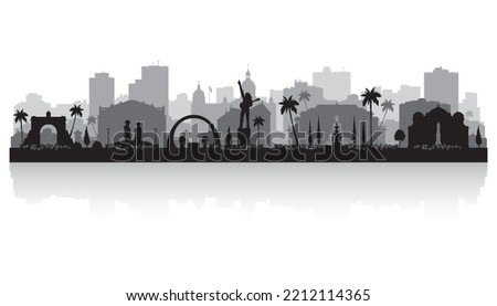 Kingston Jamaica city skyline vector silhouette illustration