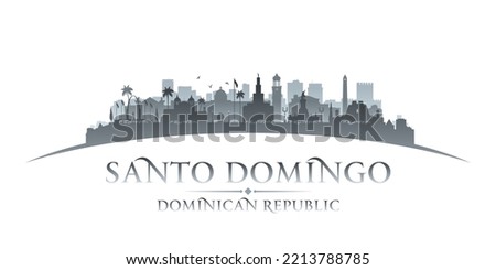 Santo Domingo Dominican Republic city skyline silhouette. Vector illustration