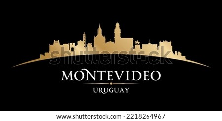 Montevideo Uruguay city skyline silhouette. Vector illustratio