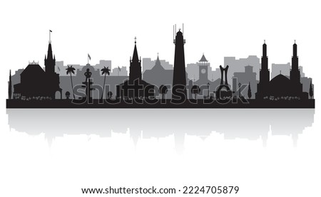 Georgetown Guyana city skyline vector silhouette illustration