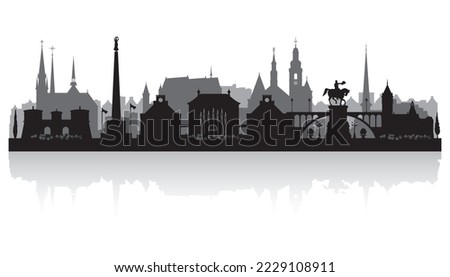 Luxembourg city skyline vector silhouette illustration