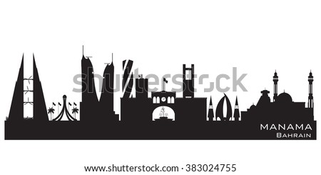 Manama Bahrain skyline Detailed vector silhouette