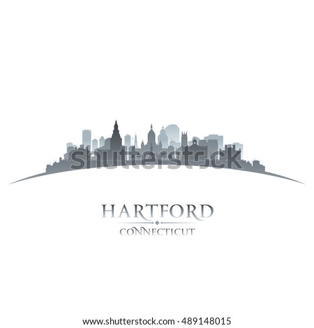 Hartford Connecticut city skyline silhouette. Vector illustration