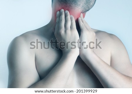 Throat pain  Acute pain in a throat at the young men