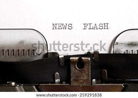 News flash written on an old typewriter