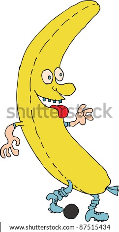 Banana Playing Soccer Stock Vector Illustration 87515434 : Shutterstock