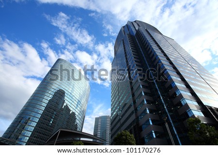 Building in Japan background of blue sky