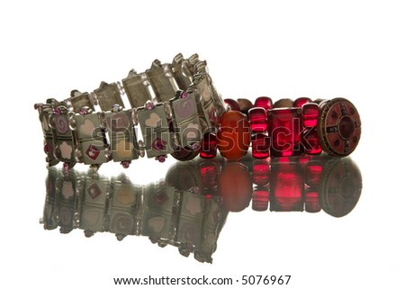 bracelets isolated over white background