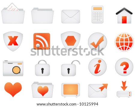 Orange Satin web icons. Other colours in my portfolio