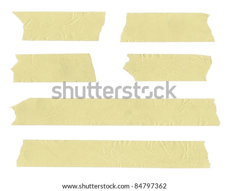 Strips Of Masking Tape. Isolated On White. Stock Photo 84797362 ...