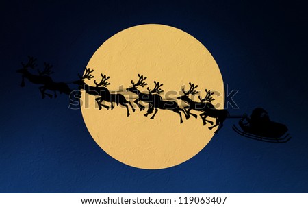 Christmas Reindeer Mulberry Paper Cutting with the moon.