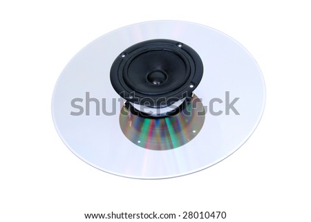 DVD holding several volumes of music with a speaker for enjoyment - Path included