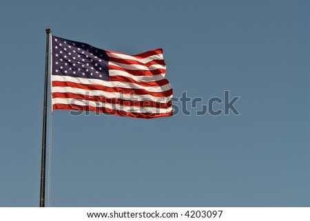 US flag moved by the wind