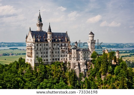 Neuschwanstein castle in Germany, built by Ludwig II