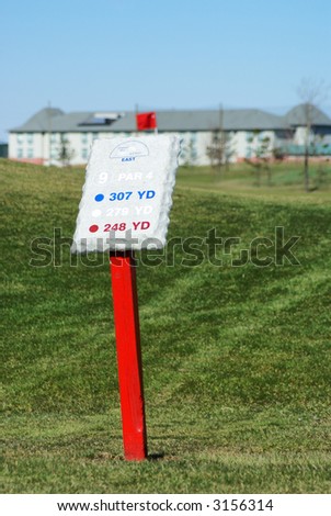 yard sign in golf field
