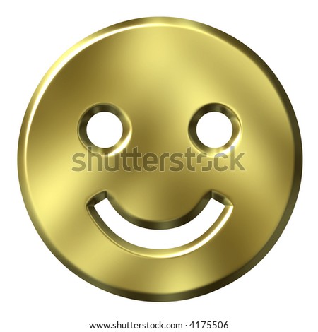 3d Golden Smiley Stock Photo 4175506 : Shutterstock