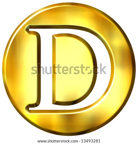 3d Golden Letter D Stock Photo 13493281 : Shutterstock