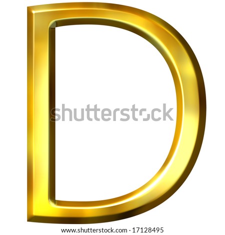 3d Golden Letter D Stock Photo 17128495 : Shutterstock