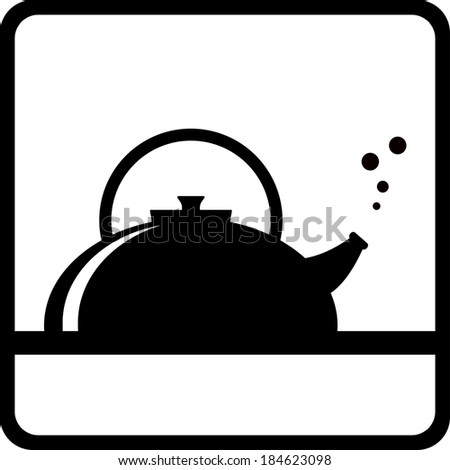 icon with black kettle silhouette Ã?Â¢?? tea menu background
