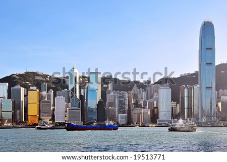Hong Kong skyline and waterfront.