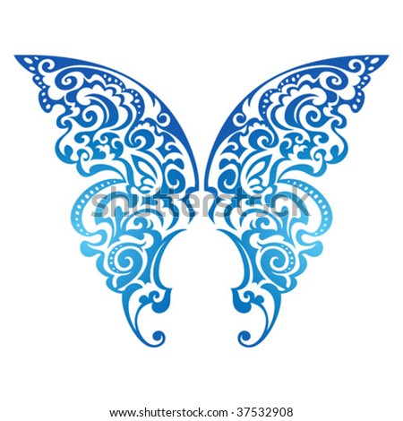 Abstract Butterfly Wings Silhouette, Vector Illustration - 37532908 ...