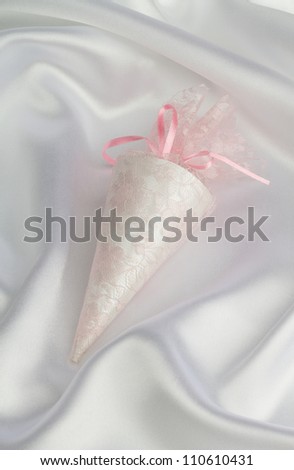 wedding accessories in white satin
