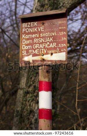 hiking board - tourist hiking signs