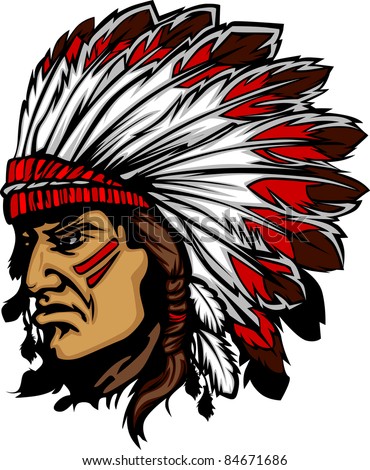 Indian Chief Mascot Head Vector Graphic - 84671686 : Shutterstock