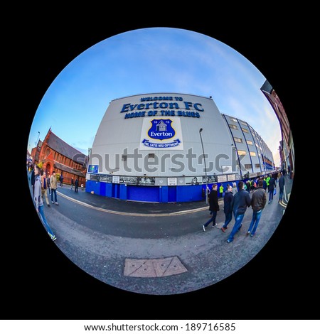 LIVERPOOL, ENGLAND - DECEMBER 29: Goodison Park home of Everton Football Club is pictured on December 29, 2013.  The stadium is one of the oldest purpose built football stadiums in the world.