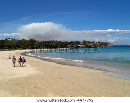 People Walking on Beach in Hawaii