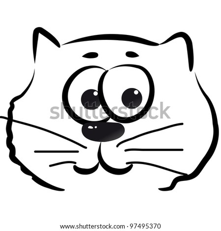 Head Of Cat, Cartoon, Icon,Doodle Stock Vector Illustration 97495370 ...