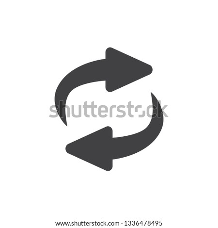 Exchange icon illustration. Flip over or turn arrow. Reverse sign 