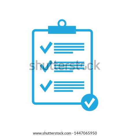 Clipboard line icon. Check list symbol right mark