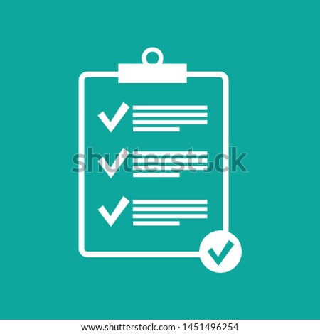 Clipboard line icon. Check list symbol right mark