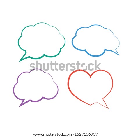 Stickers of speech bubbles vector. Cloud bubble speech for communication
