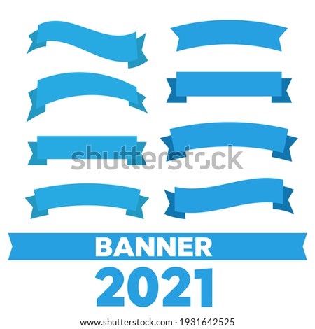 Ribbon Set on white background. Banner ribbon set