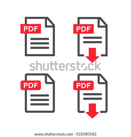 PDF file download icon. Document text, symbol web format information