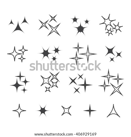 Black sparkles, glowing light effect stars and bursts vector set. Bright firework, decoration twinkle, shiny flash vecor illustration