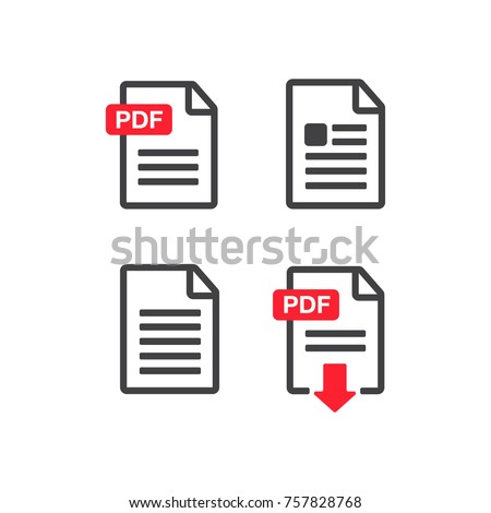 File download icon. Document text, symbol web format information. Document icon set