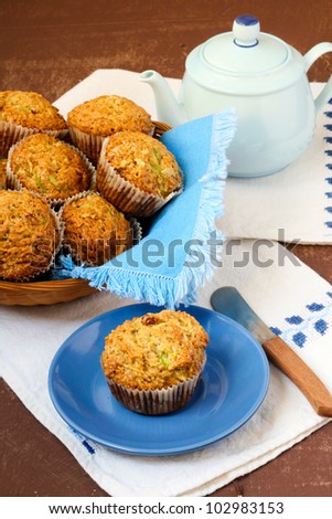 Courgette and apple muffins