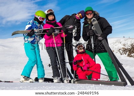 Family on the ski vacation