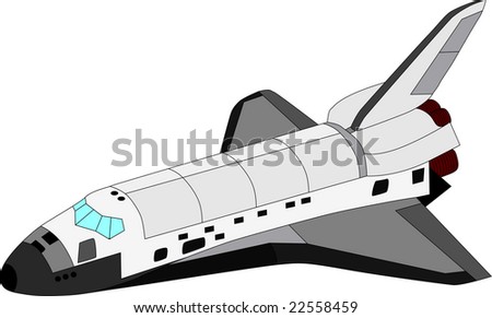 vector space shuttle isolated on white background