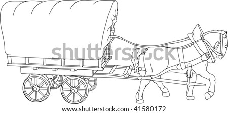 Vector - Horse Cart, The Sheet Is A Place For Your Text - 41580172 ...