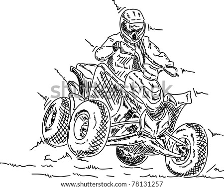 Vector - Four Wheeler Jump, Isolated On Background - 78131257 ...